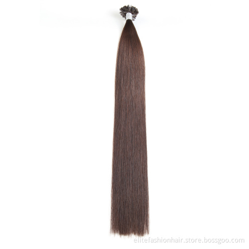 Healthy high quality No any split ends virgin russian pre bonded human hair extensions flat bond hair Flat Tip Hair extensions